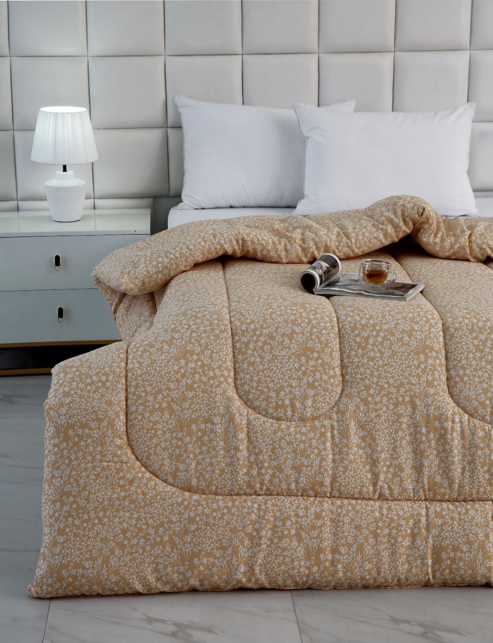 1 PC Single Razai-Beige Bloom - Image 4