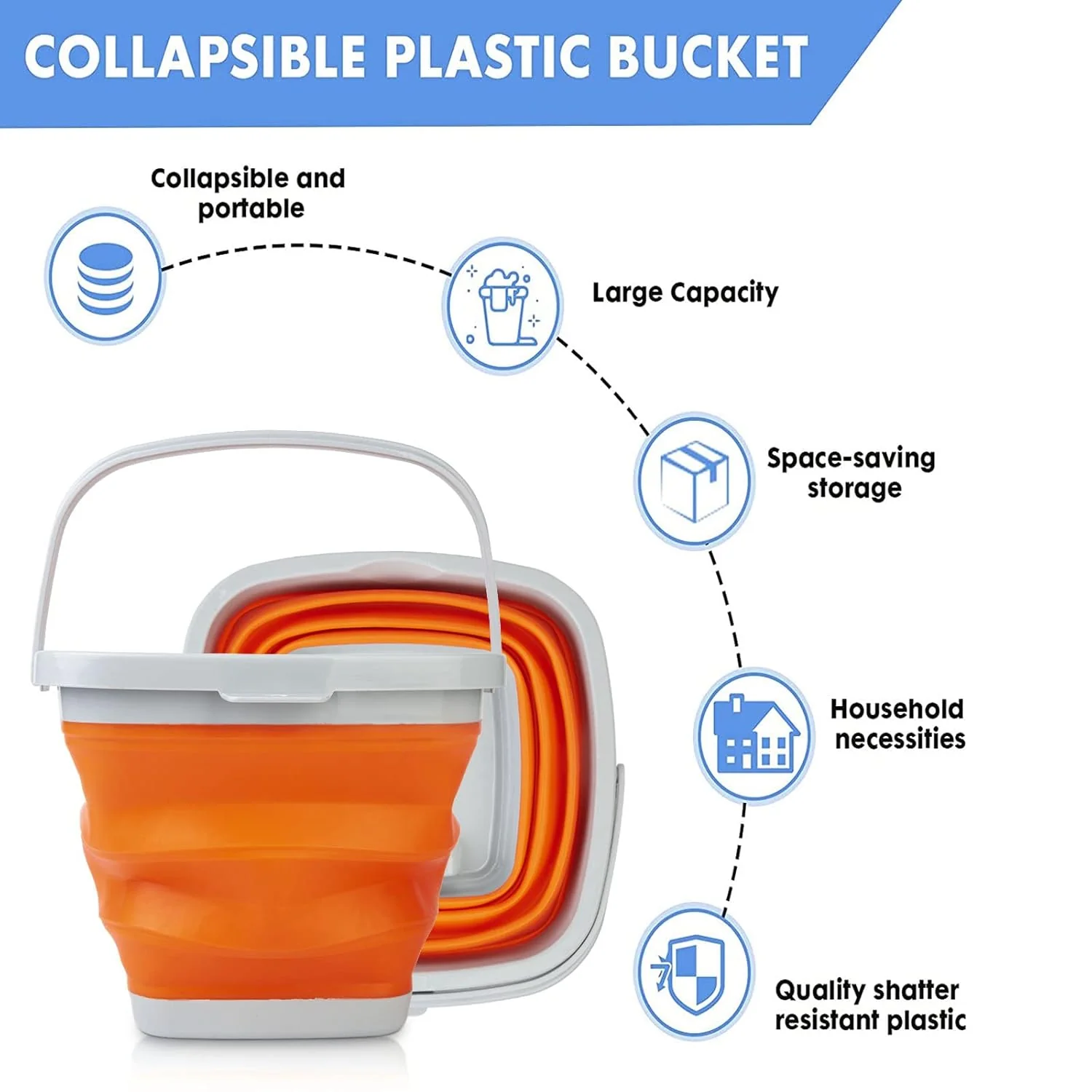10L Collapsible Water Bucket-SA2411-60(Slush)