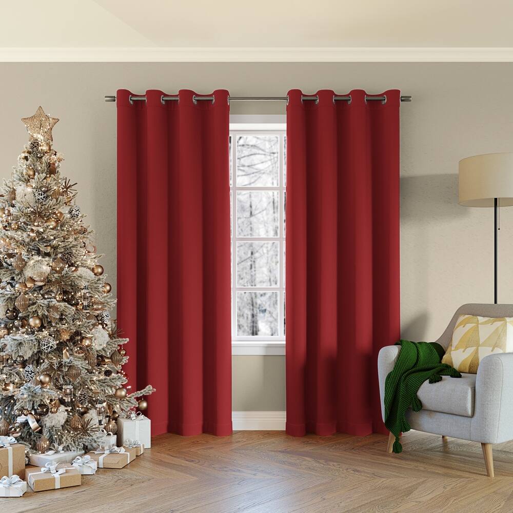 2 PCs Blackout Room Curtains-Maroon - Image 5