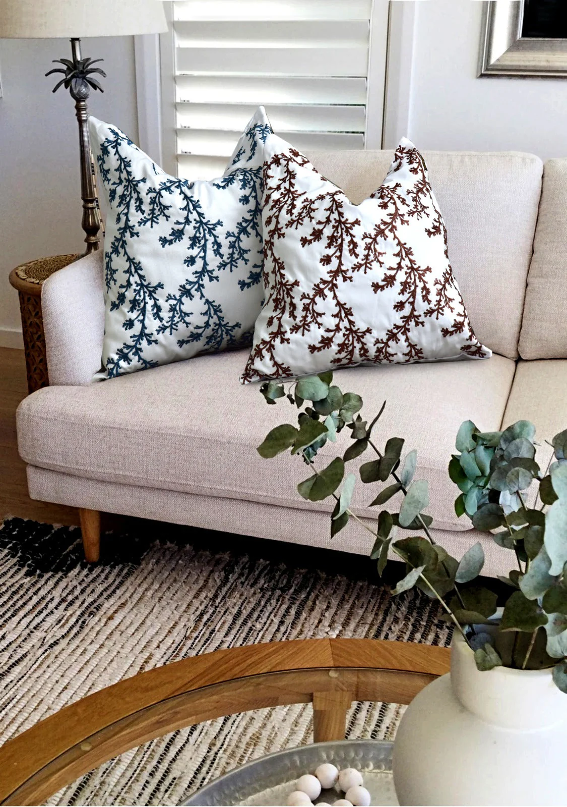 2 PCs Blue Embroidered 5338 Cushions - Image 5