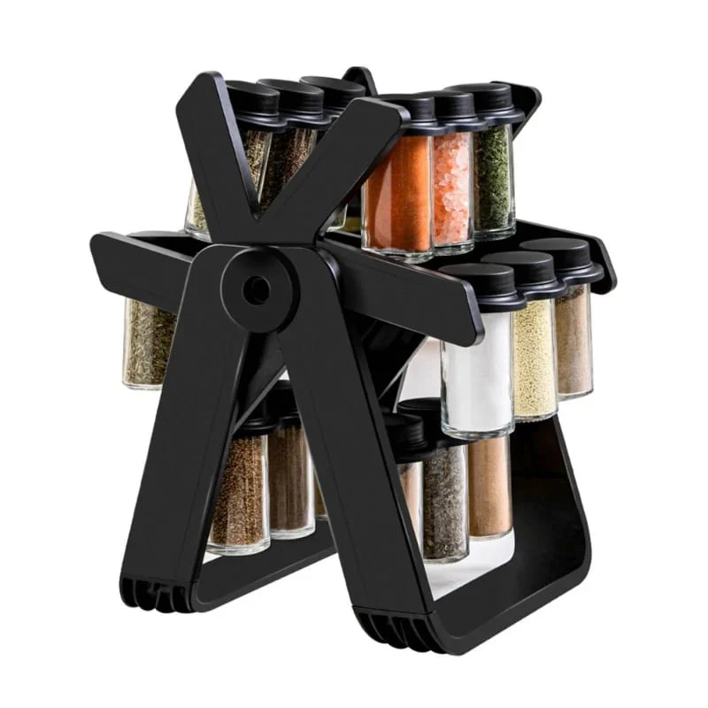 21 PCs Rotating Spice Jar Organizer-14277-With Stand - Image 15