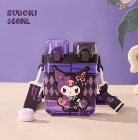 2IN1 PARTITIONED WATER BOTTLE FOR KIDS (SA2510-149)KUROMI