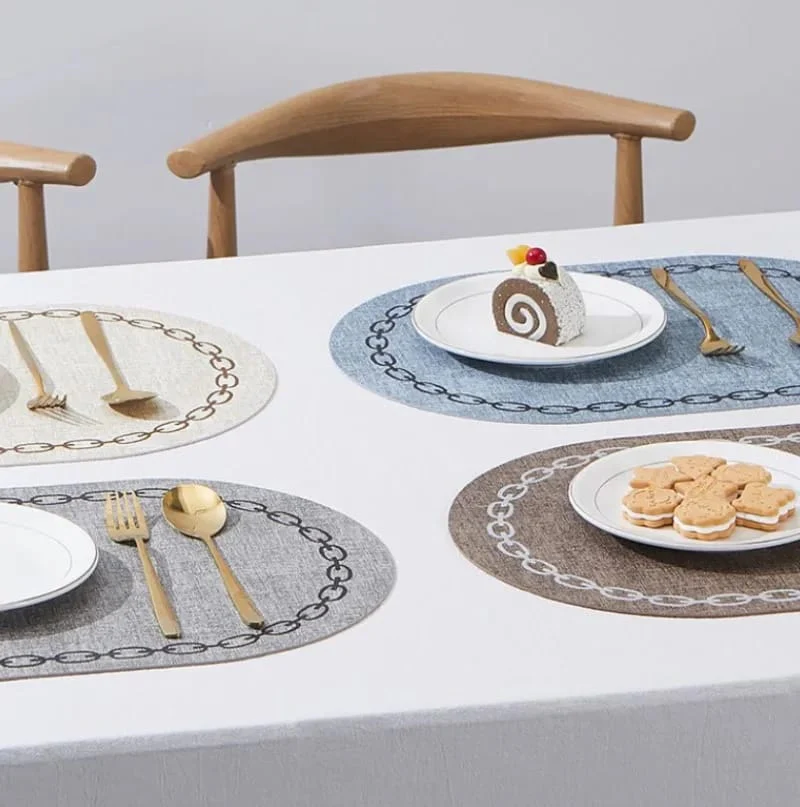 2PCs Oval Shape Leather Placemats(SA2405-258) - Image 2