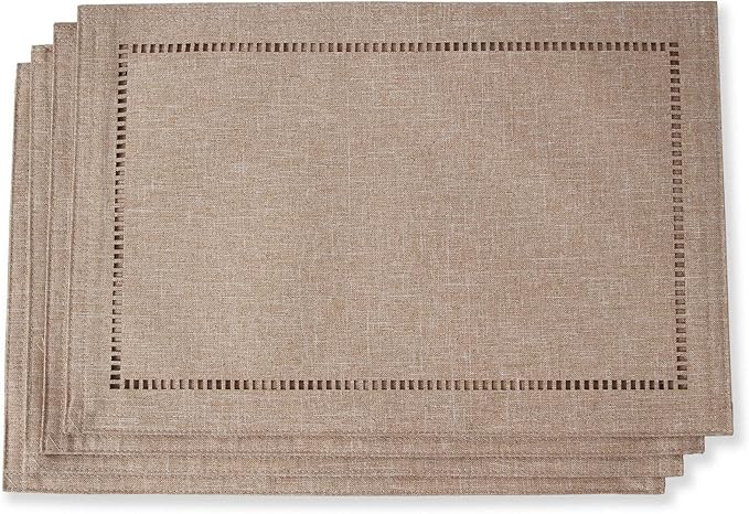 2PCs Rectangular Shape Placemats-5852    (SA2405-252)Brown - Image 4