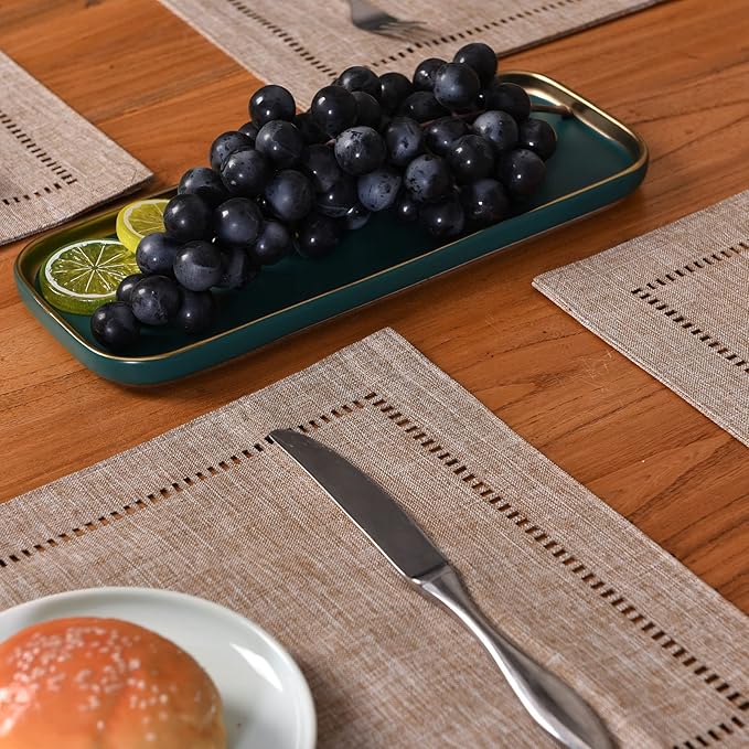 2PCs Rectangular Shape Placemats-5852    (SA2405-252)Brown - Image 6