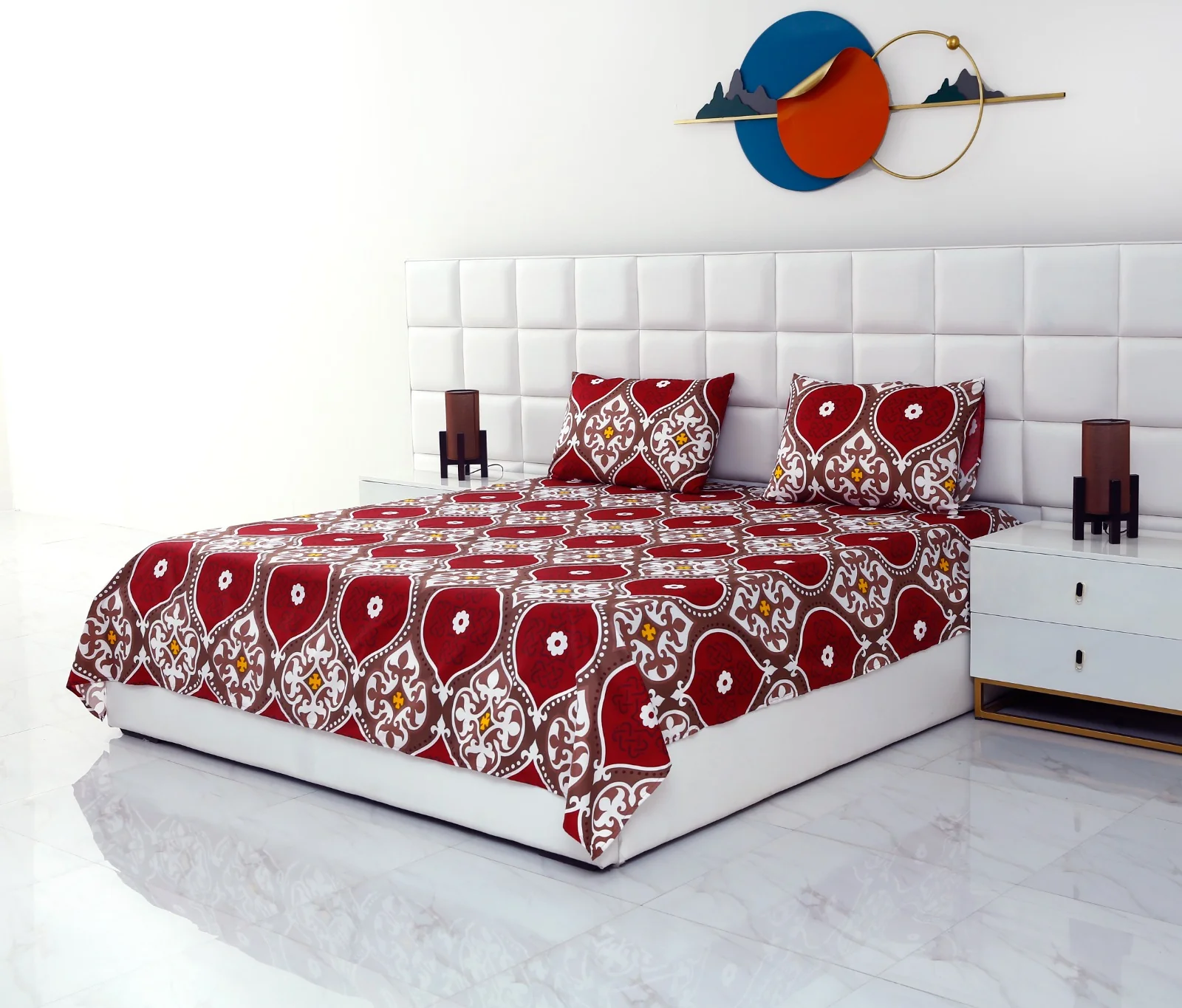 2Pcs Single Bed Sheet-Brown Crown - Image 10