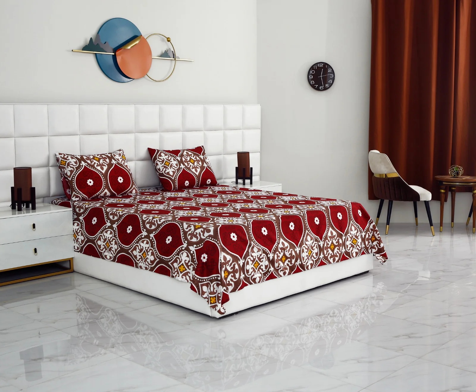 2Pcs Single Bed Sheet-Brown Crown - Image 2