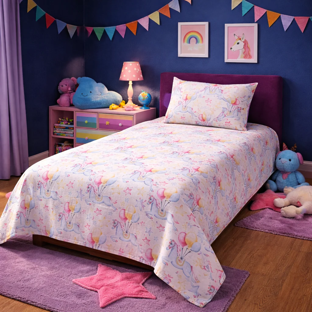 2Pcs Single Bed Sheet-Unicorn - Image 2