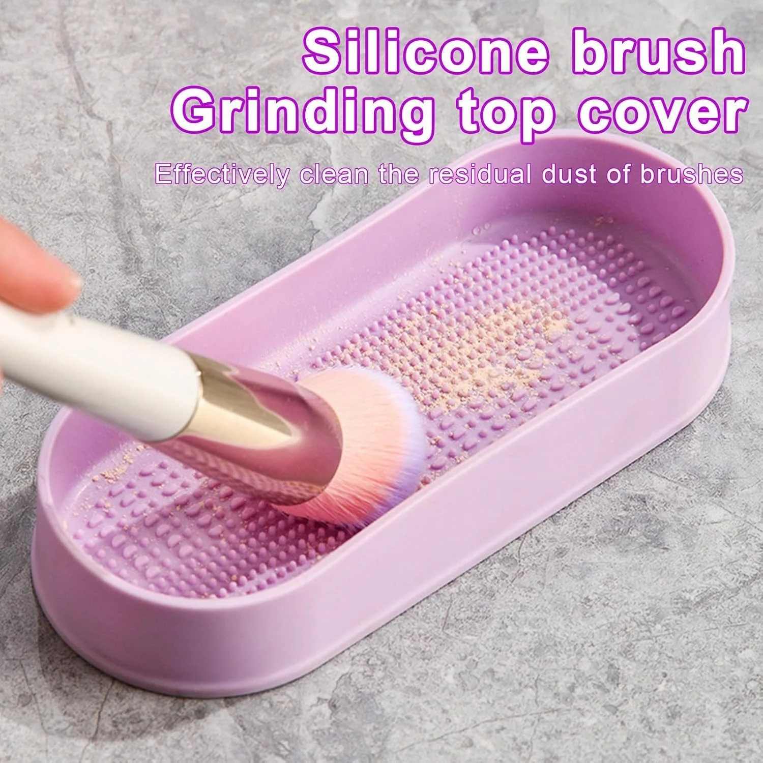 3 in 1 Makeup Brush Cleaning Box-Lilac - Image 7
