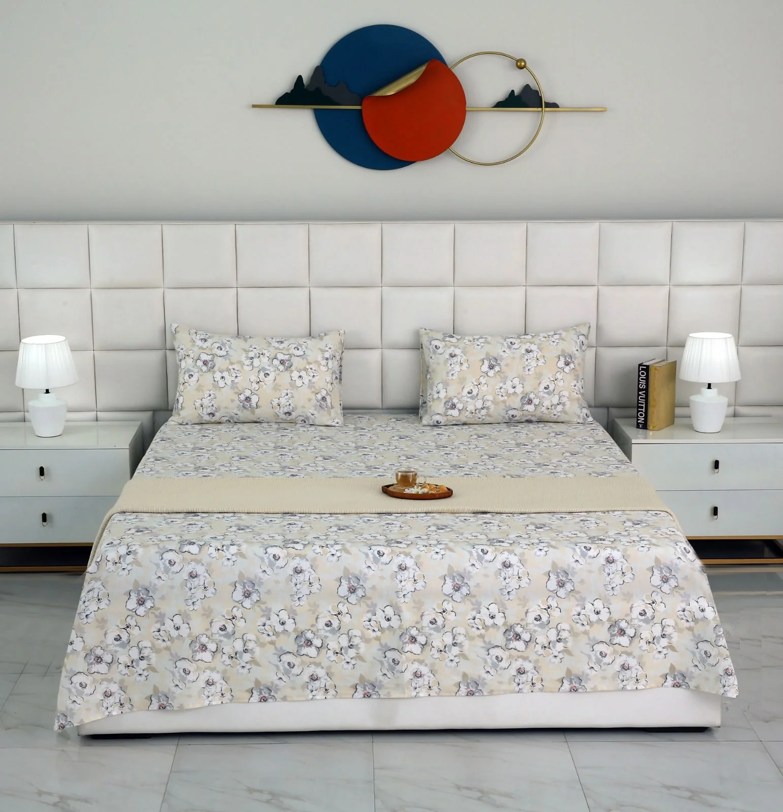 3 PCs Double Bed Sheet-Buttercup - Image 3