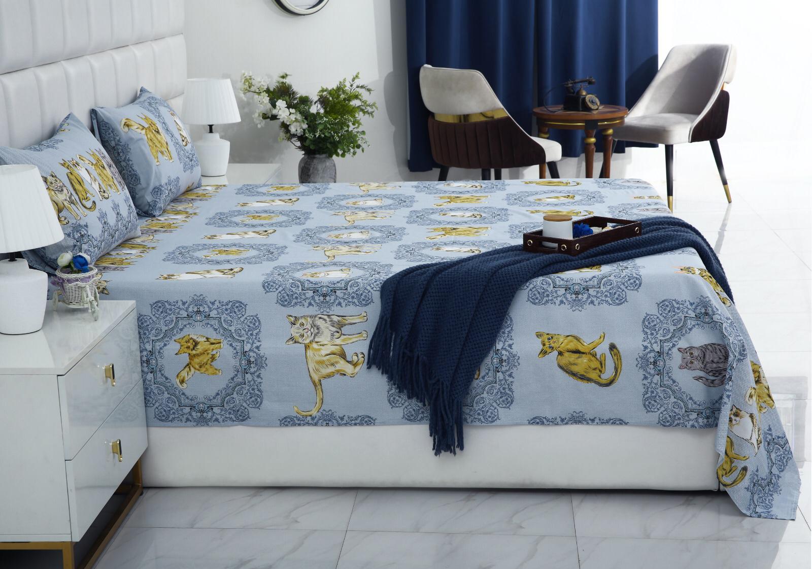 3 PCs Double Bed Sheet-AP0052 - Image 2