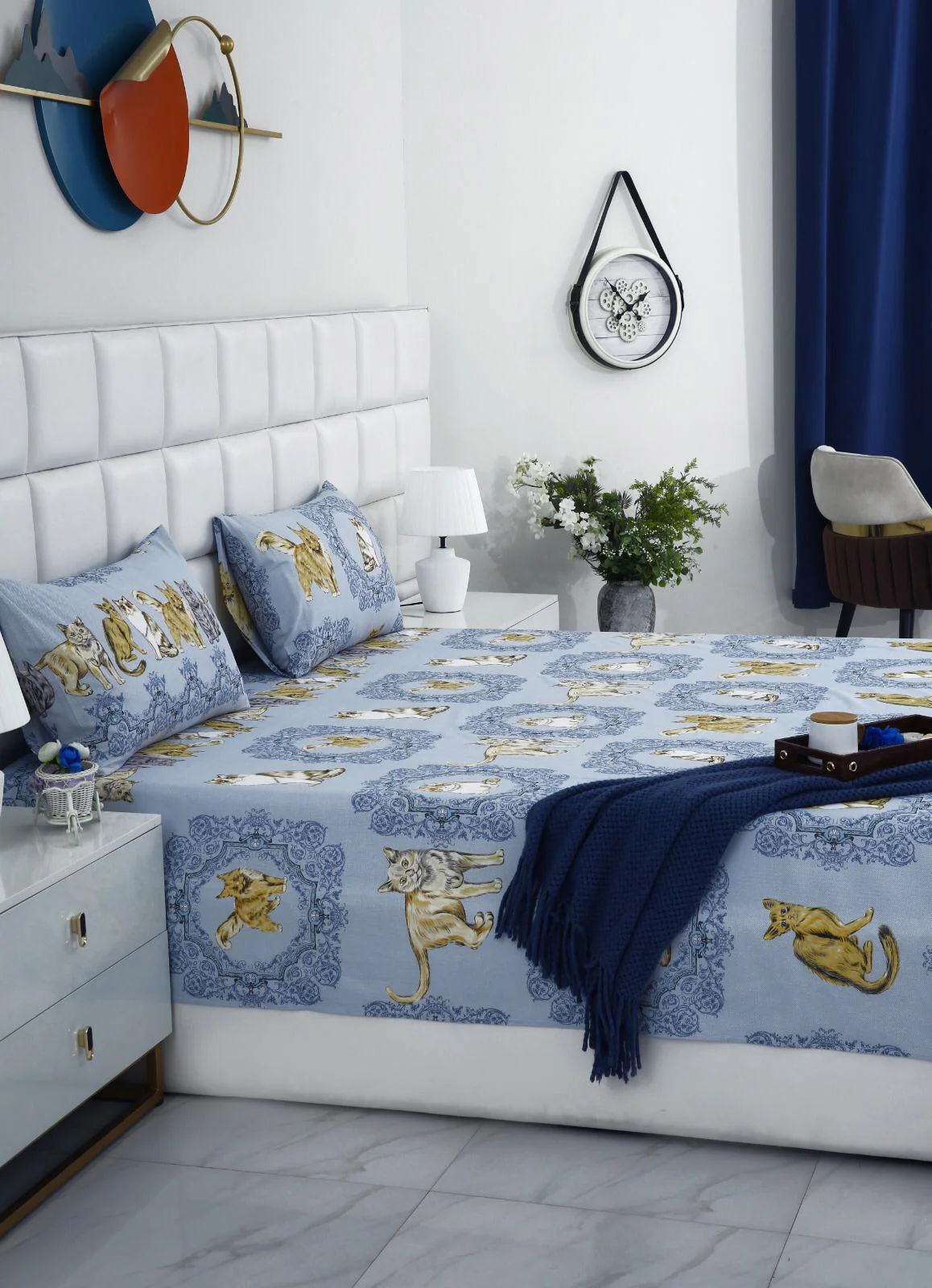 3 PCs Double Bed Sheet-AP0052 - Image 8