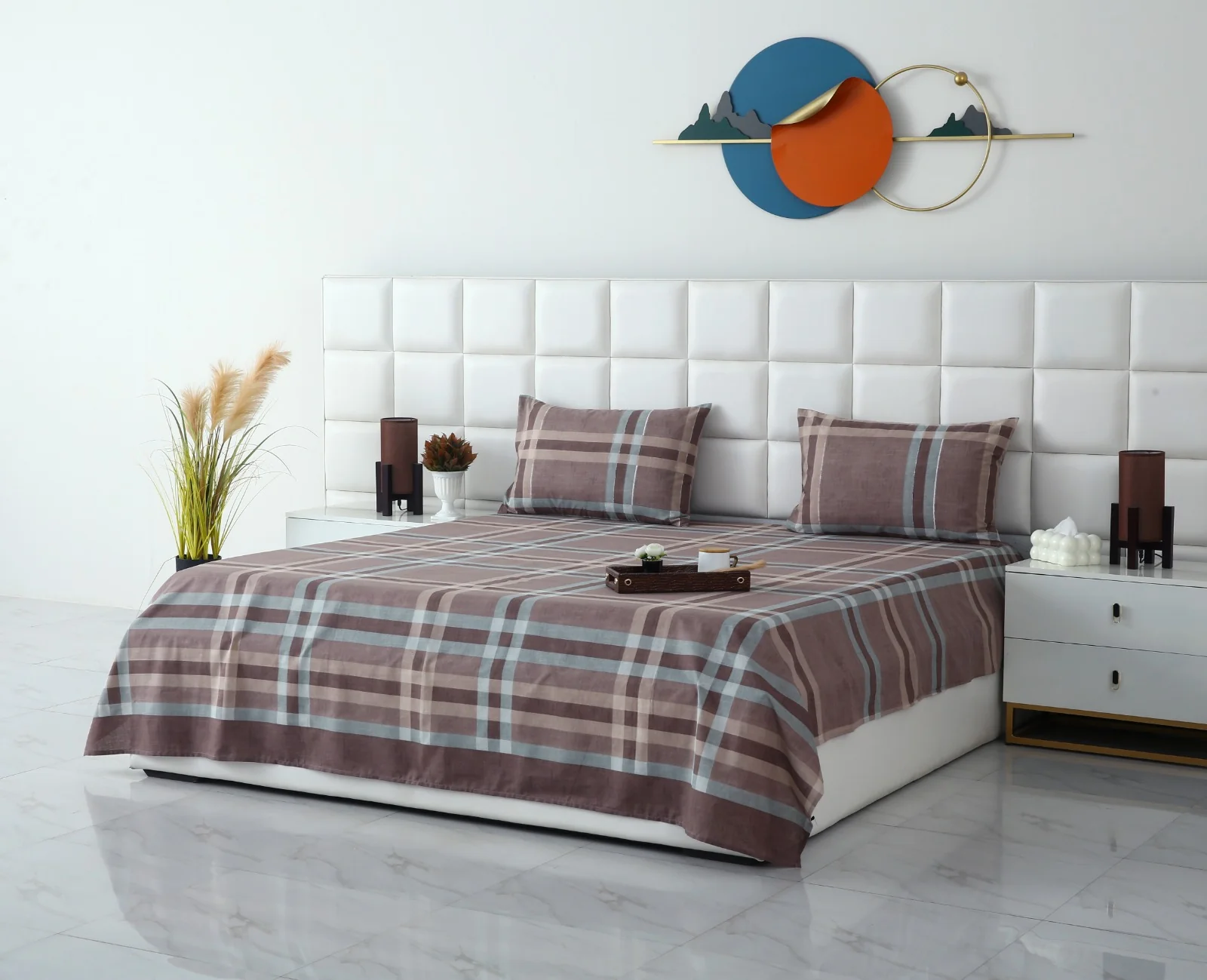 3 PCs Double Bed Sheet-DB-237 - Image 3