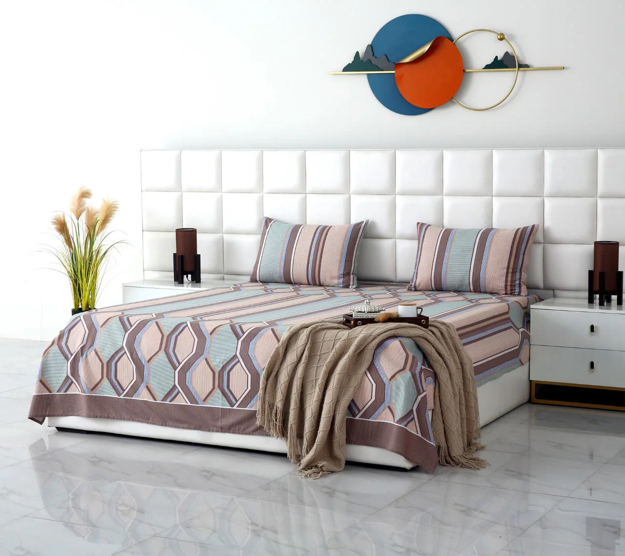 3 PCs Double Bed Sheet-DB-240 - Image 4
