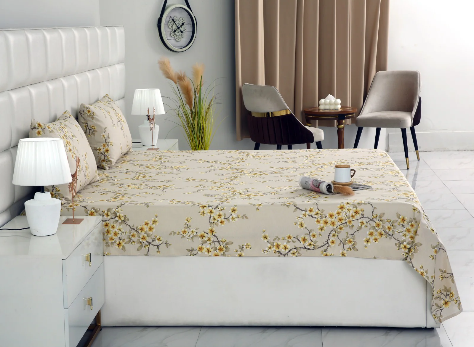 3 PCs Double Bed Sheet-DB-243 - Image 4