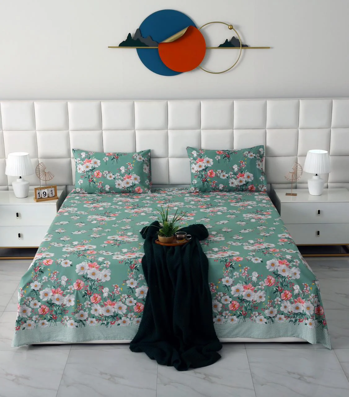 3 PCs Double Bed Sheet-DB-251 - Image 2