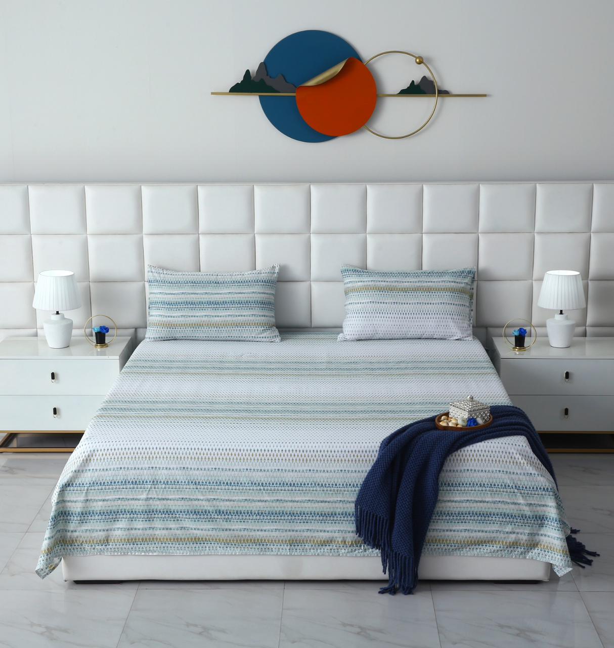 3 PCs Double Bed Sheet-DB075 - Image 2