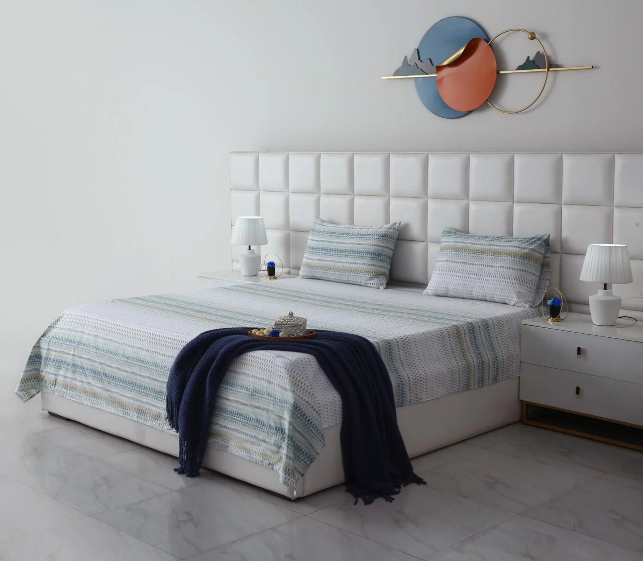 3 PCs Double Bed Sheet-DB075 - Image 3