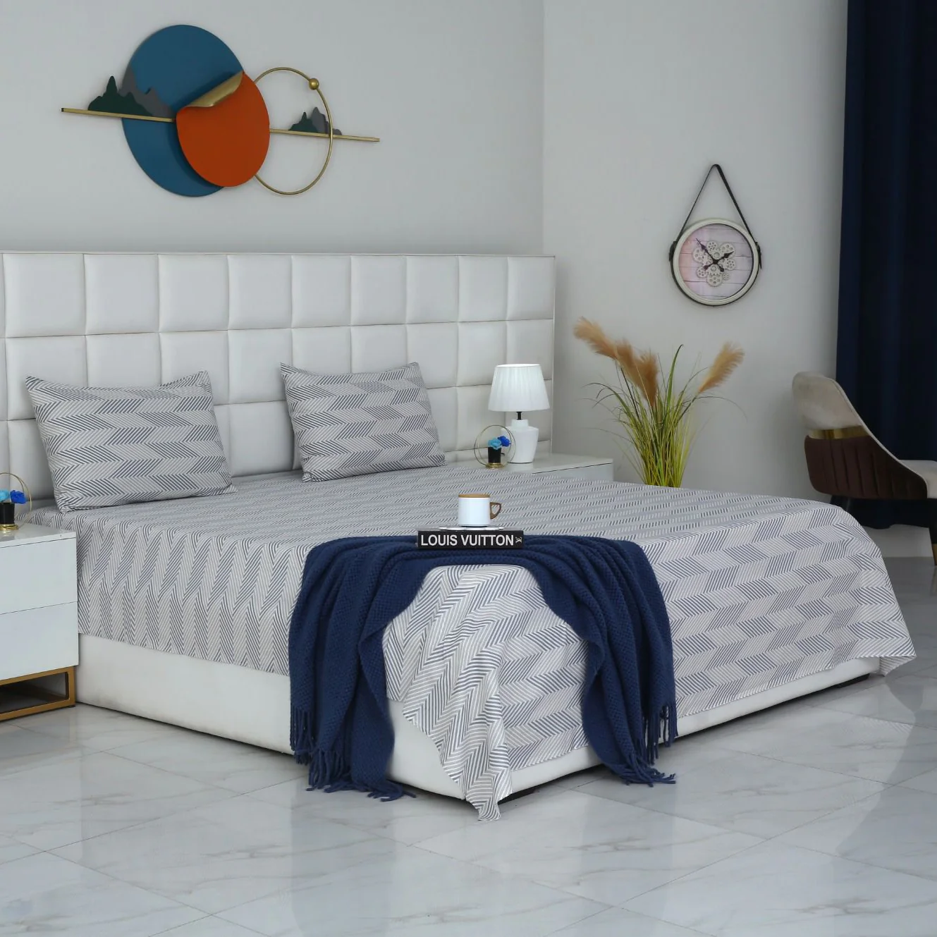 3 PCs Double Bed Sheet-DB114
