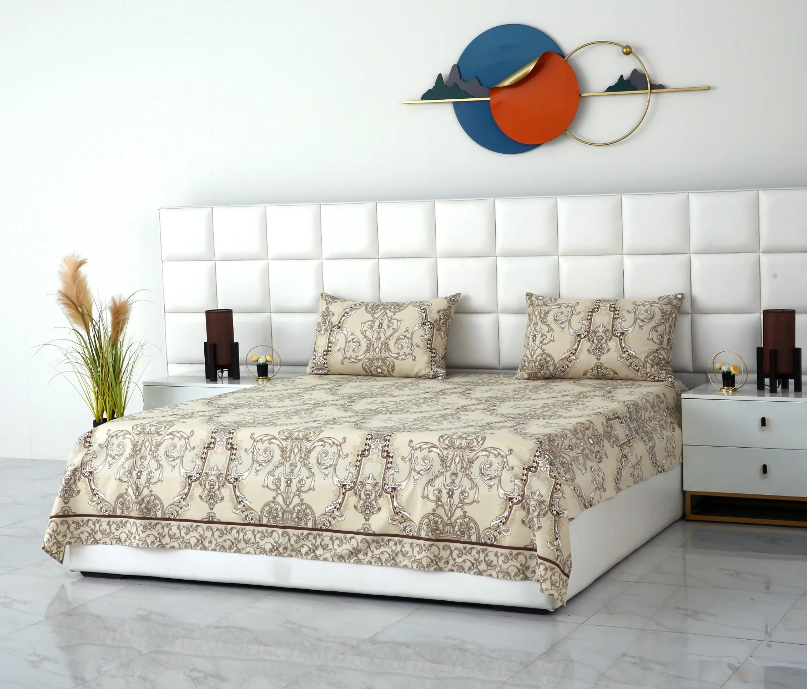 3 PCs Double Bed Sheet-DB241 - Image 3