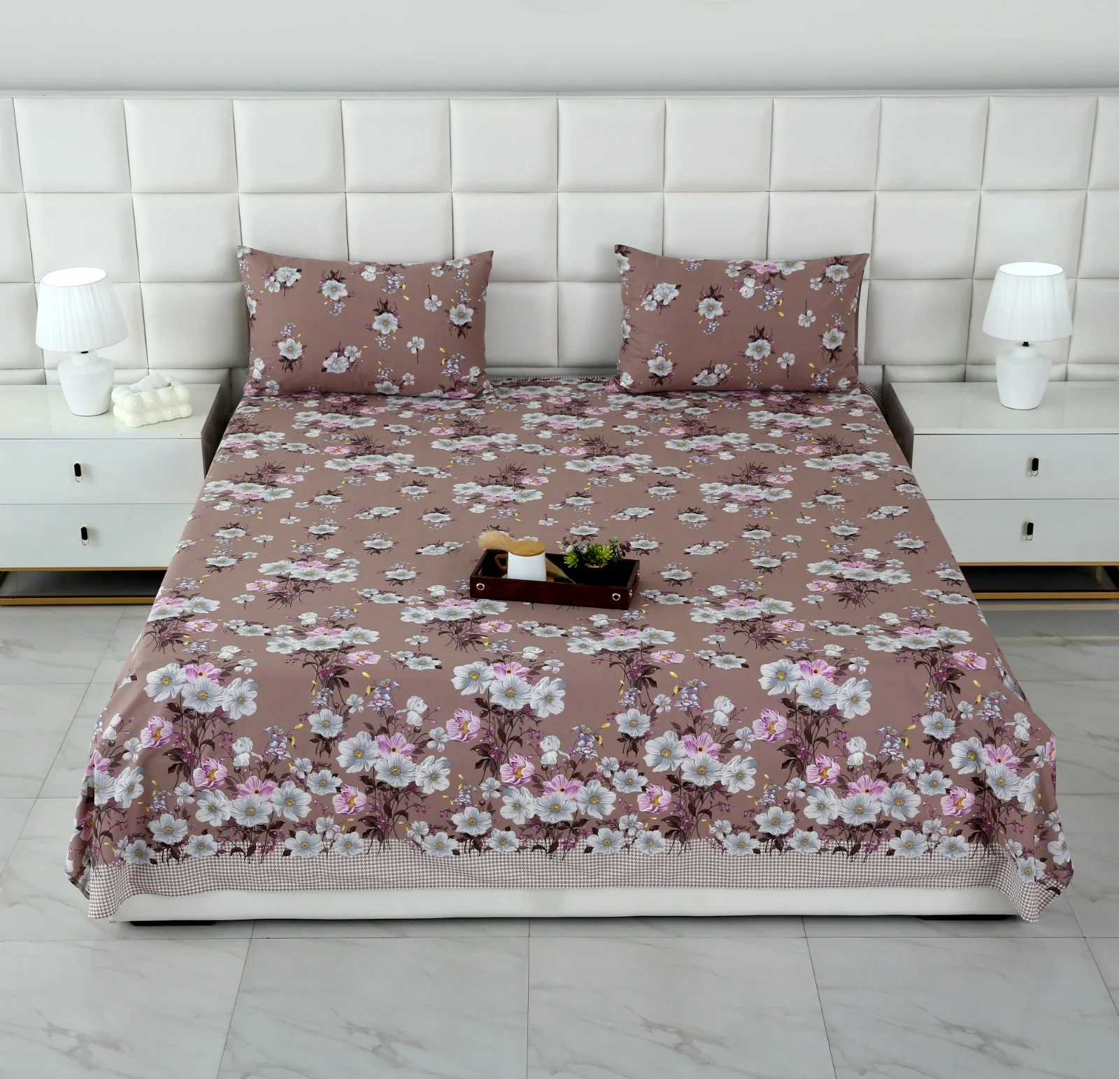 3 PCs Double Bed Sheet-DB252 - Image 2