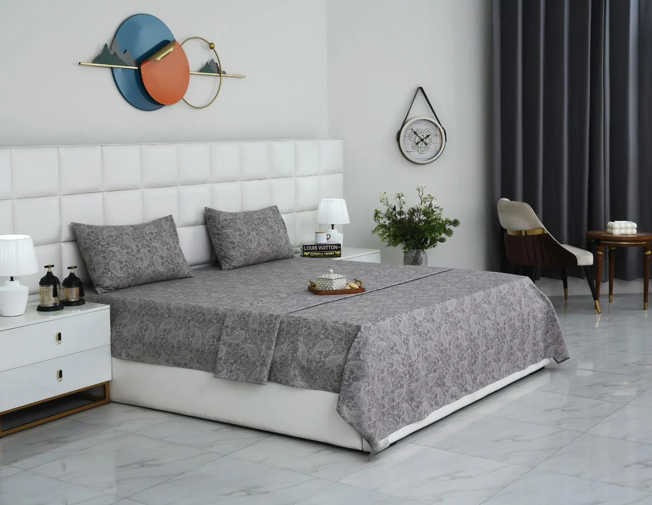 3 PCs Double Bed Sheet With Same Packing-Intricate floral