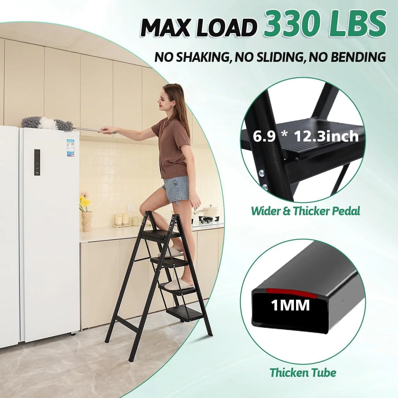 3 Step Ladder Folding Step Stool (SA2510-050) - Image 2