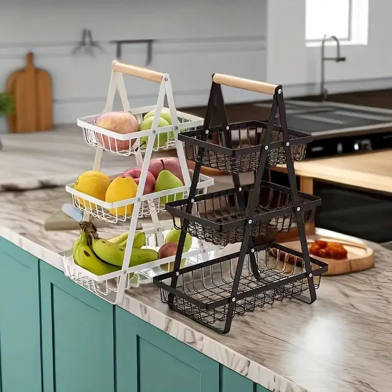 3 Tier Metalic Multi Purpose Storage Basket GOLDEN  (5346) - Image 2