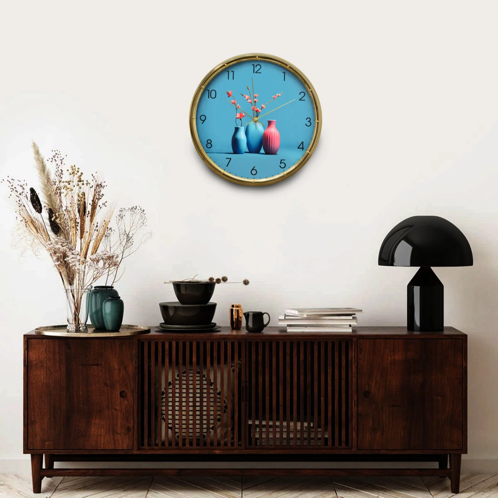 35 Cm Wall Clock SA-23-18-Triple Vase