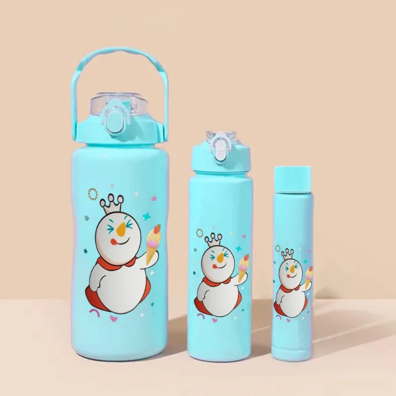 3PCS Water Bottle with Two Straws5594-15121(Fresh Green)