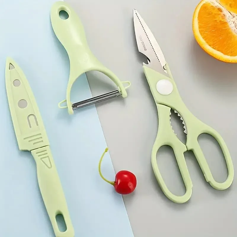 4 PCs Cutting Board With Knife Set(5299)-Pink - Image 10