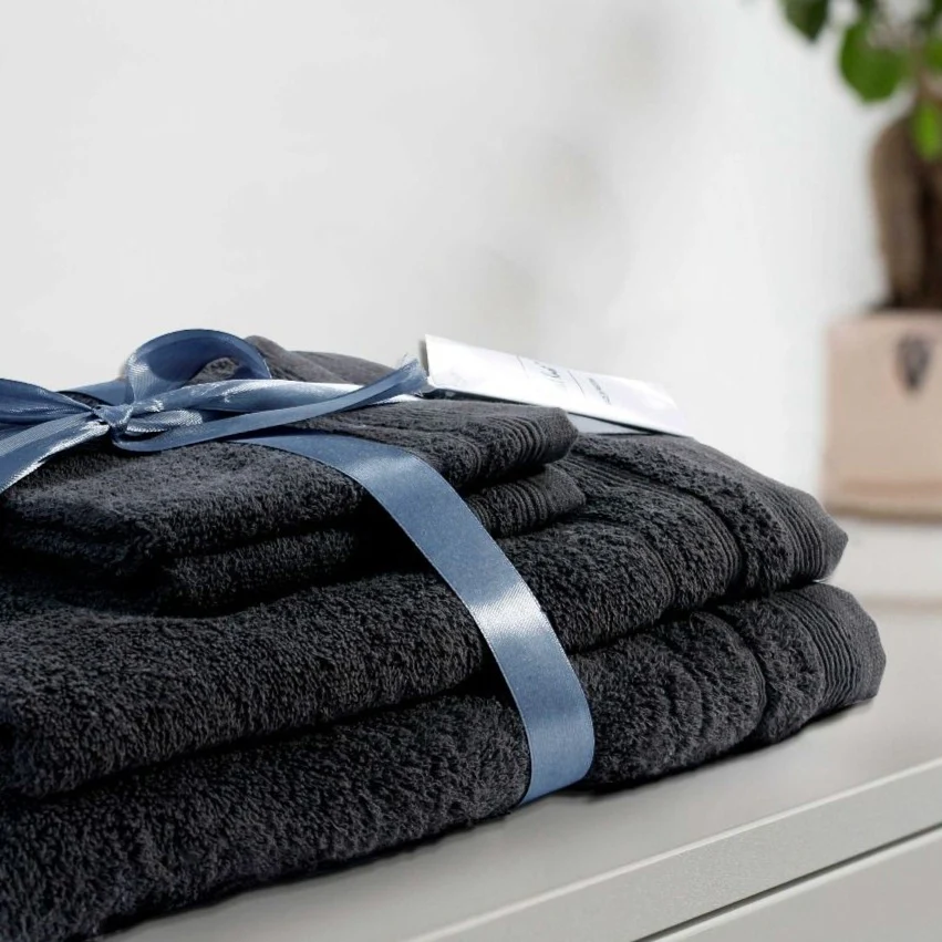 4 PCs Towel Pack- Charcoal Grey - Image 2