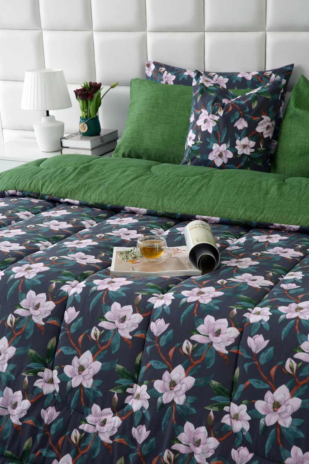 5 PCs Single Razai Set-Snowy Petal - Image 2