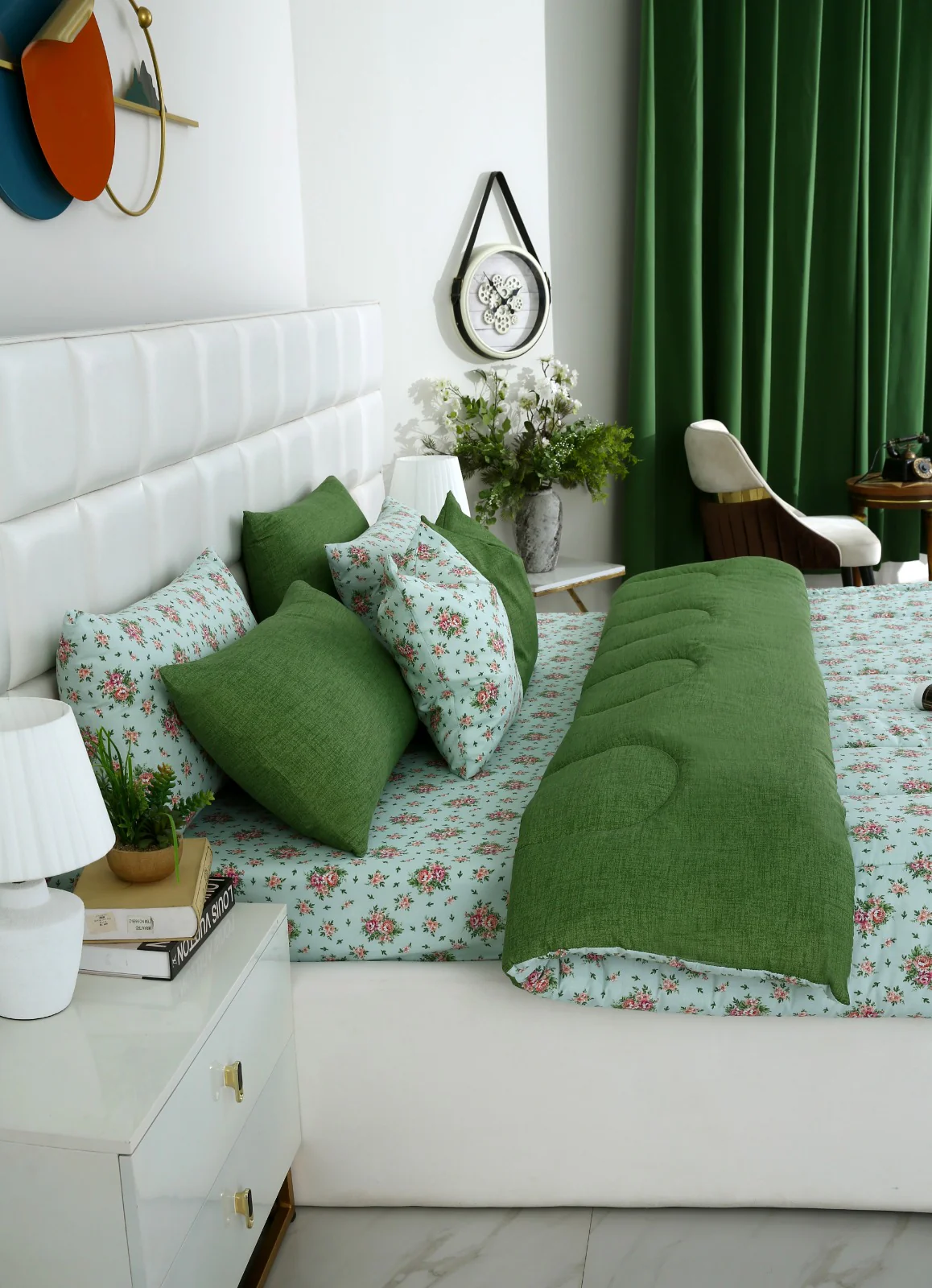 5 PCs Single Razai  Set-Verdant - Image 6