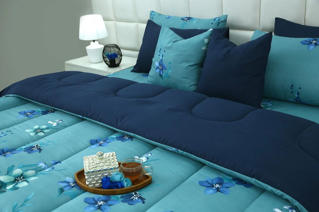 5 PCs Single Razai Set-Azure Bloom - Image 9