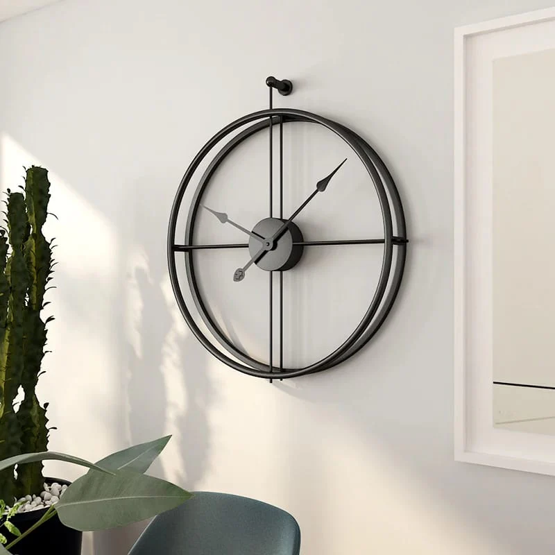 55CM Metal Wall Clock-Black((SA2405-211)