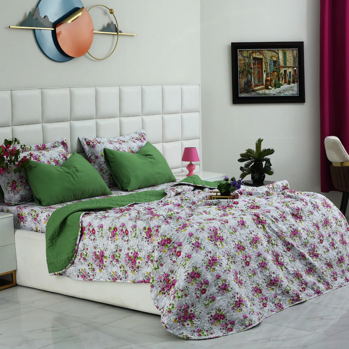 6 PCs Luxury Bed Spread Set-Sweet Pea