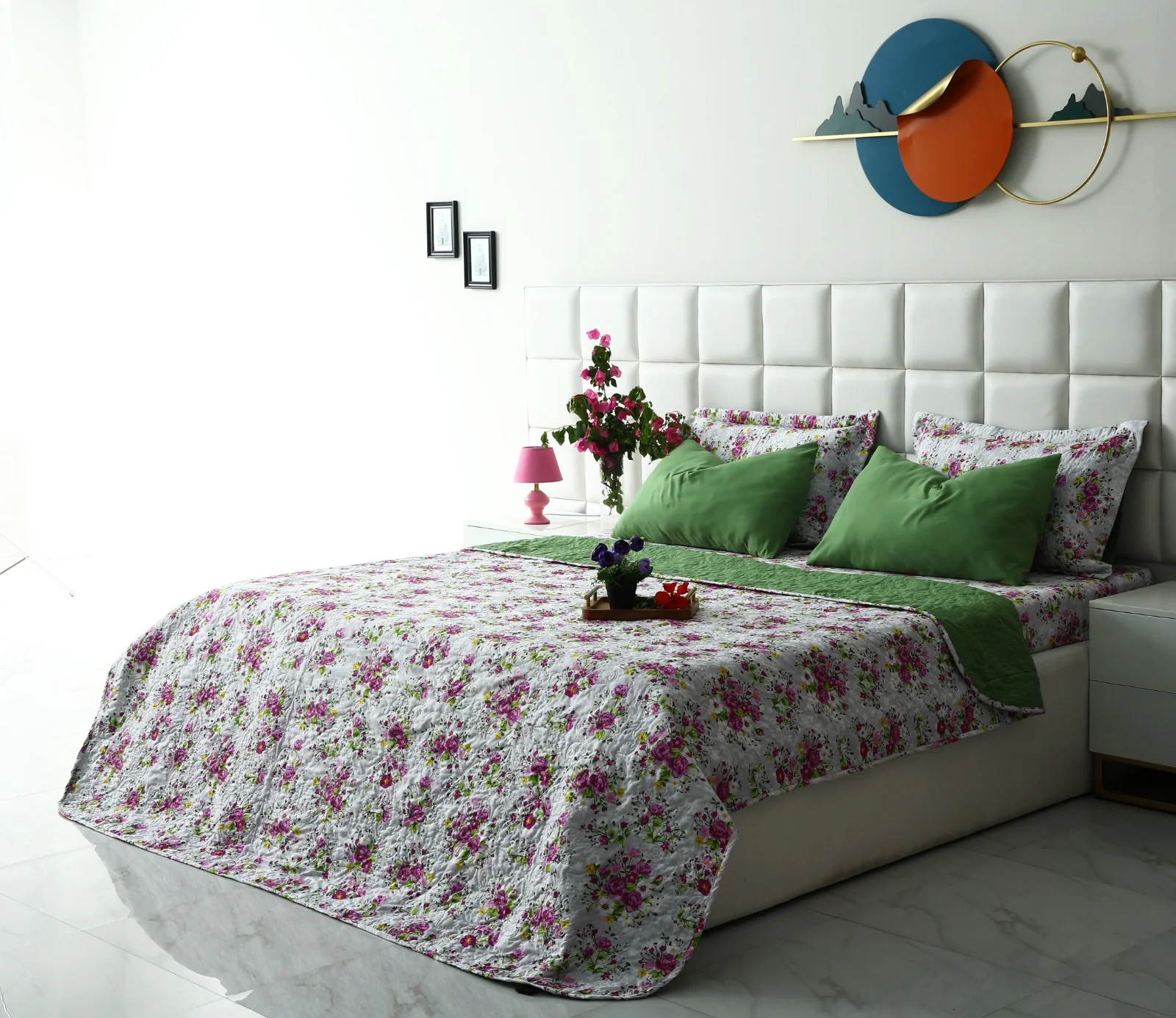 6 PCs Luxury Bed Spread Set-Sweet Pea - Image 11