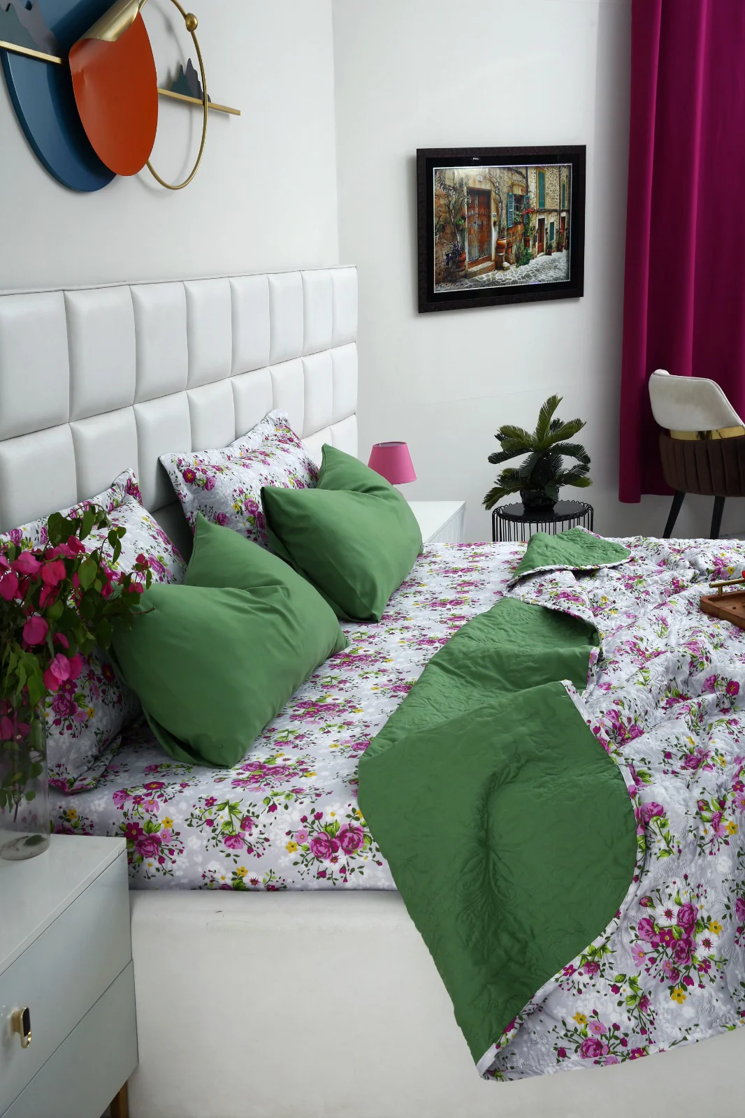 6 PCs Luxury Bed Spread Set-Sweet Pea - Image 2