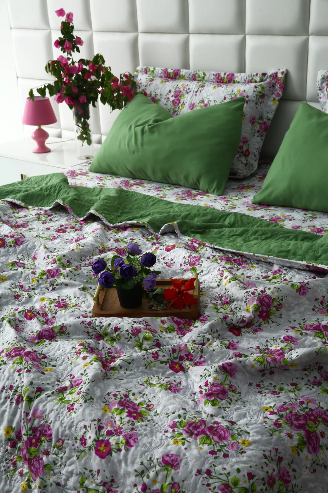 6 PCs Luxury Bed Spread Set-Sweet Pea - Image 3