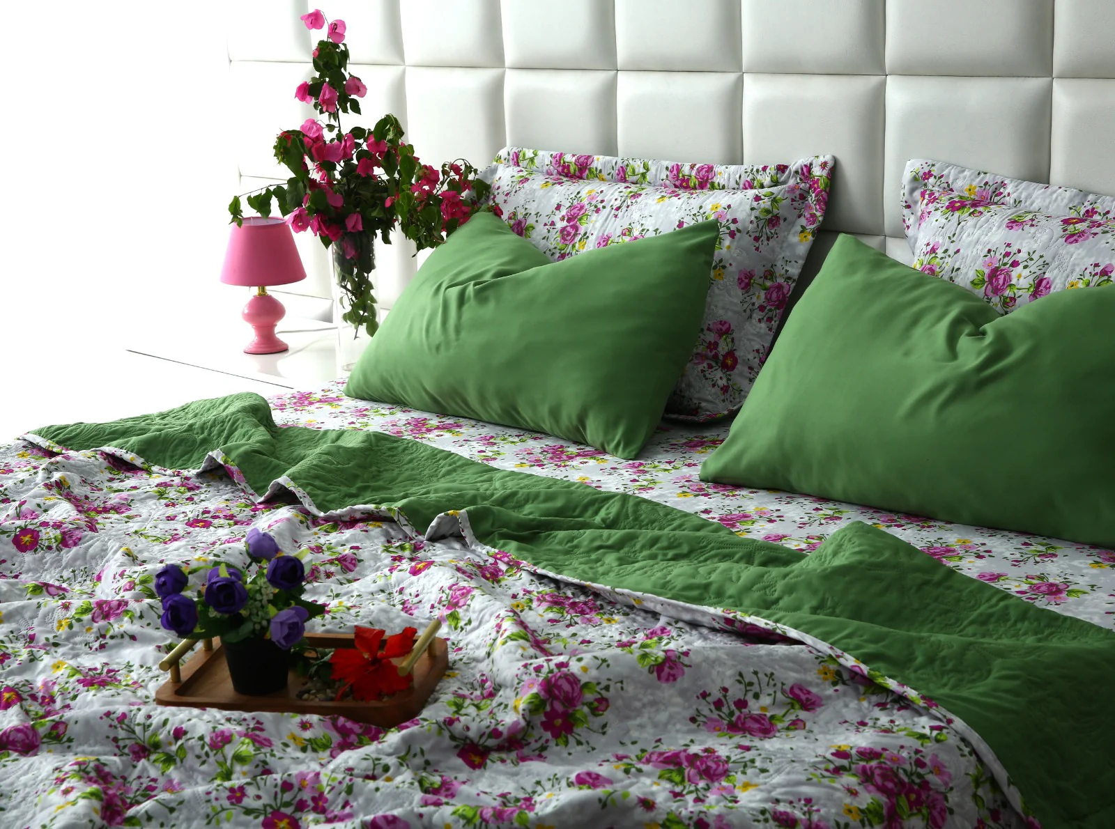6 PCs Luxury Bed Spread Set-Sweet Pea - Image 4