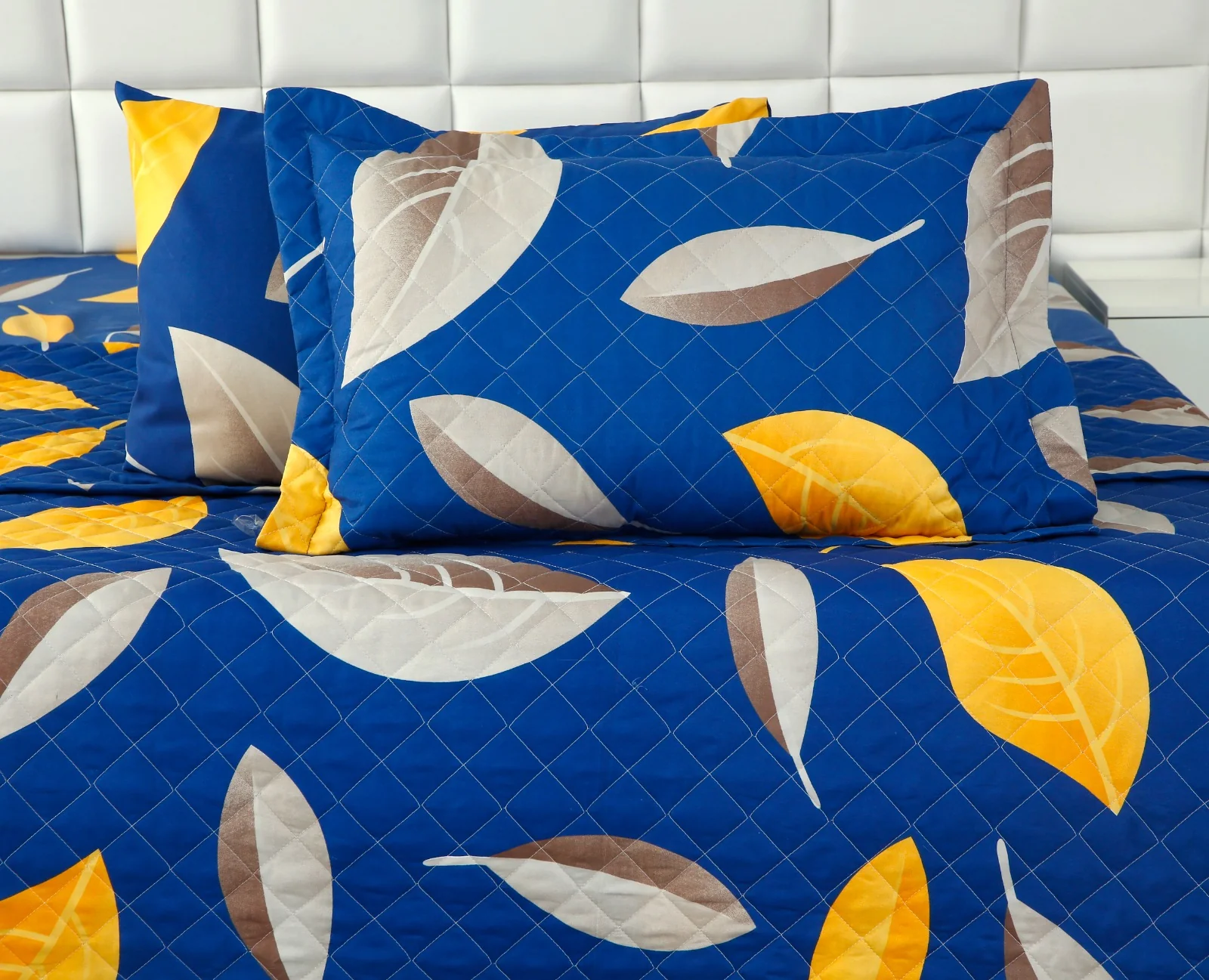 6 PCs Printed Bed Spread Set-Blue Oasis - Image 5