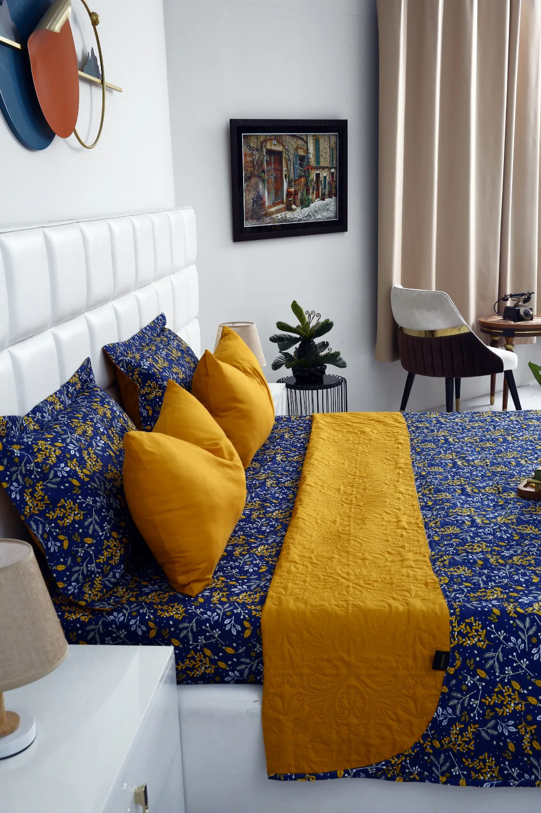 6 PCs Printed Bed Spread Set-Daffodil - Image 13