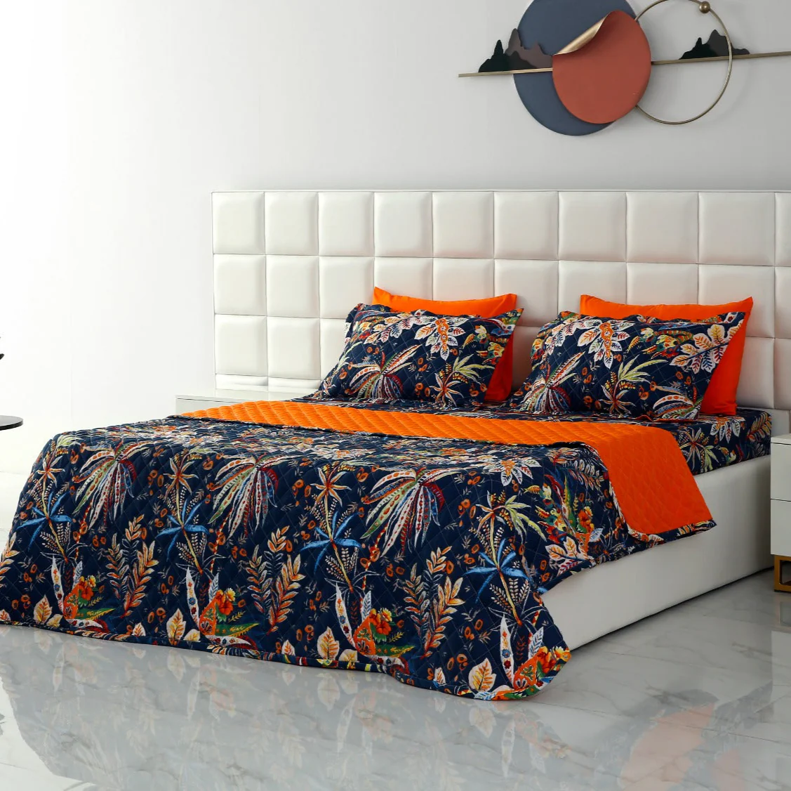 6 PCs Printed Bed Spread Set-Johana - Image 2