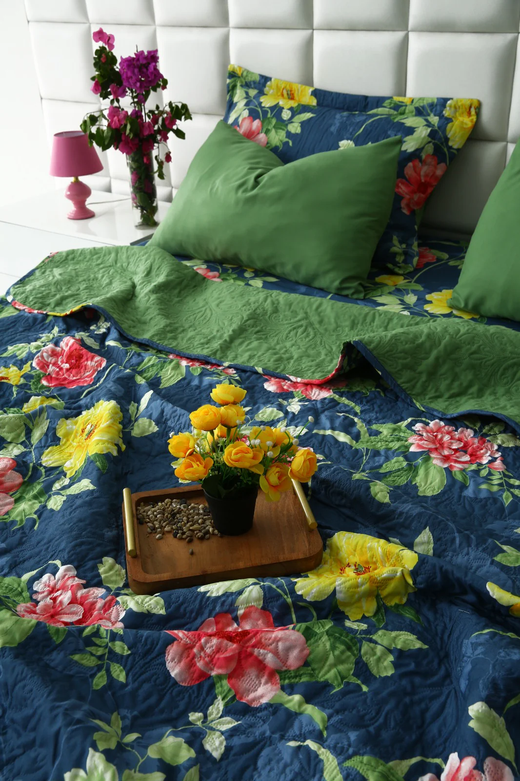 6 PCs Printed Bed Spread Set-Orchid - Image 10