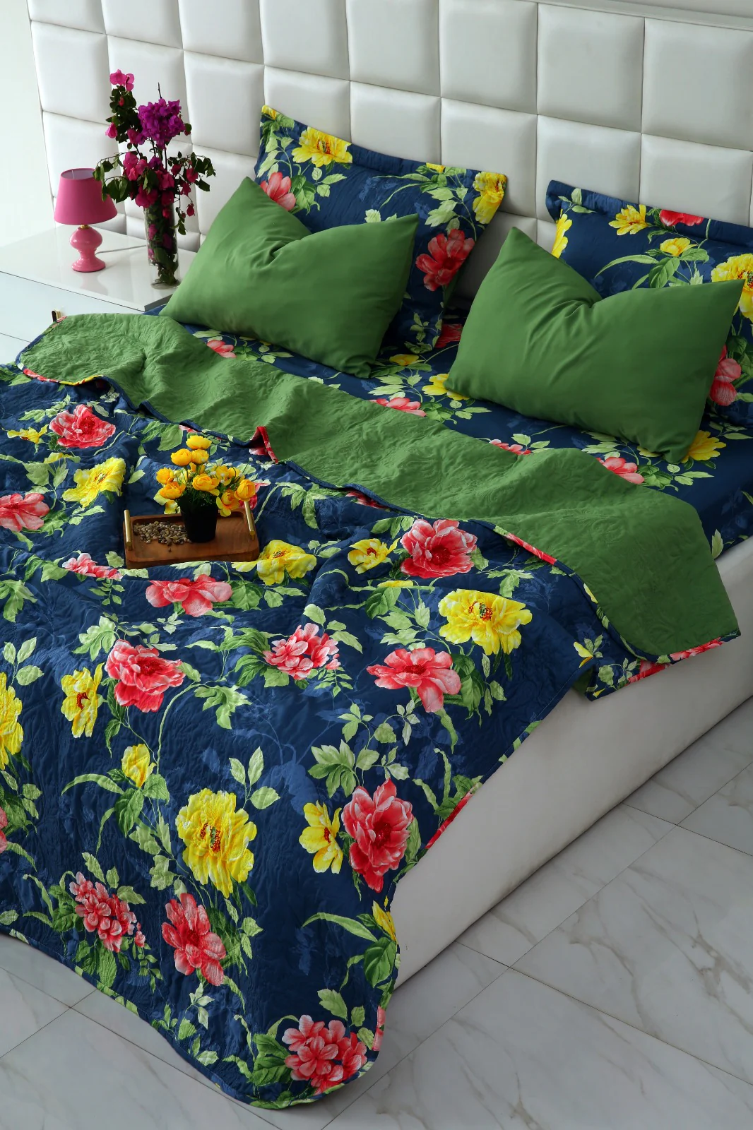 6 PCs Printed Bed Spread Set-Orchid - Image 13