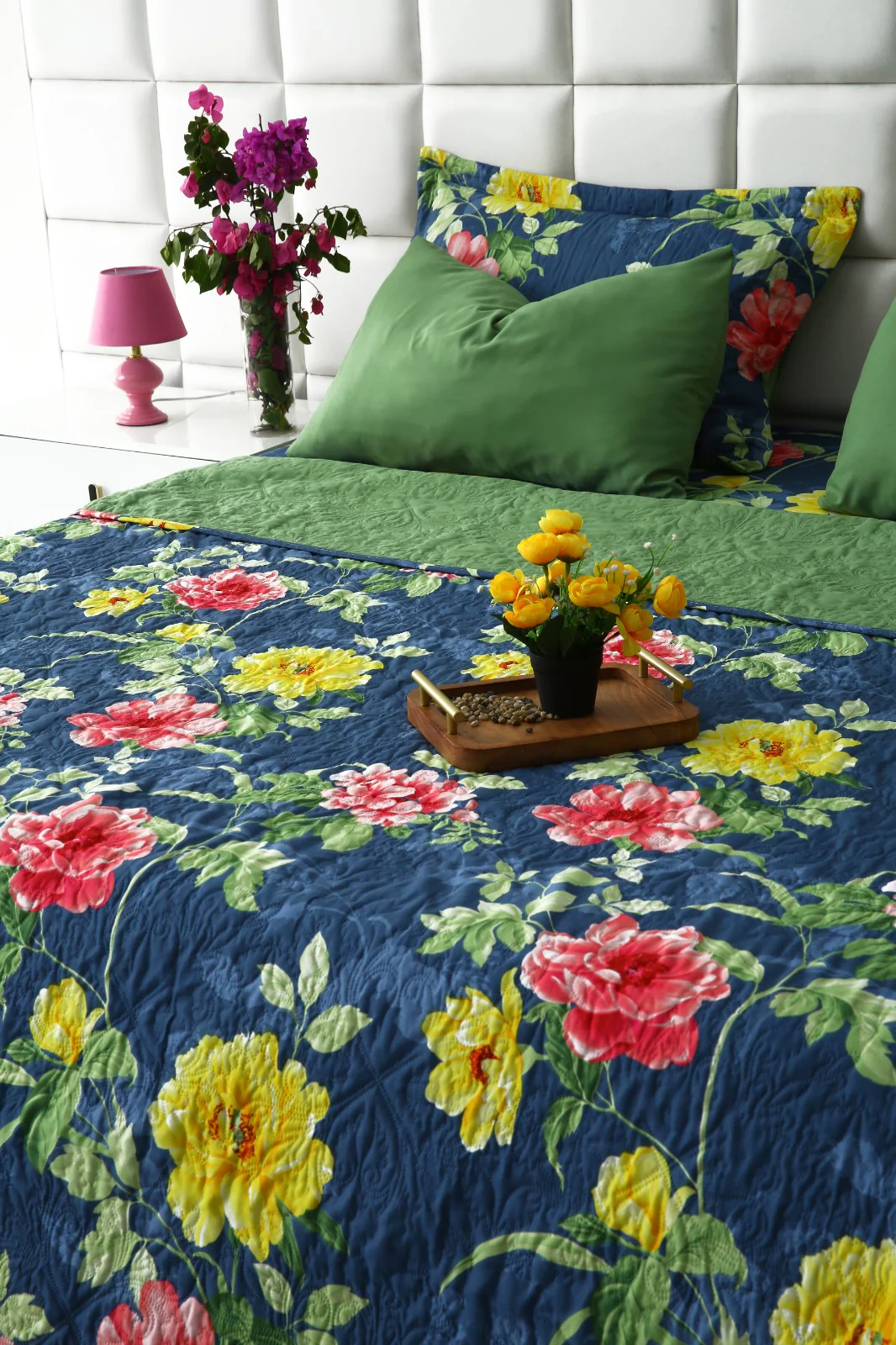 6 PCs Printed Bed Spread Set-Orchid - Image 8