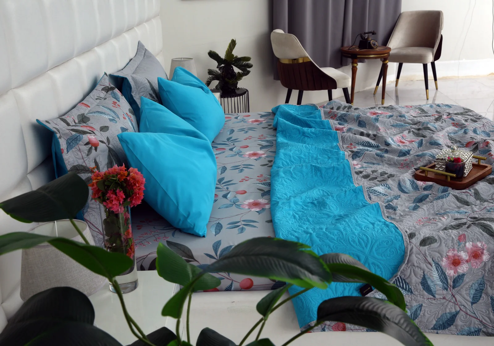 6 PCs Printed Bed Spread Set-Petunia - Image 10