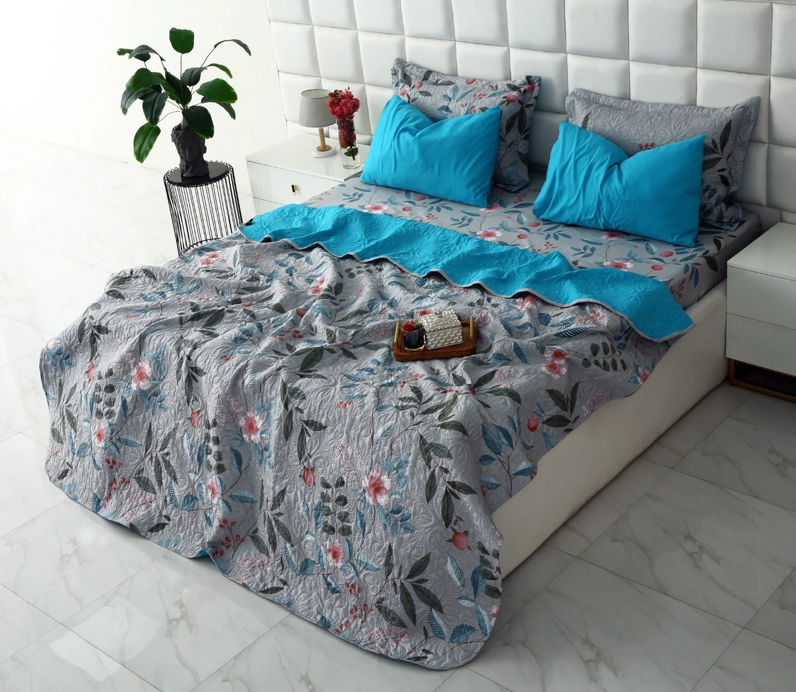 6 PCs Printed Bed Spread Set-Petunia - Image 3