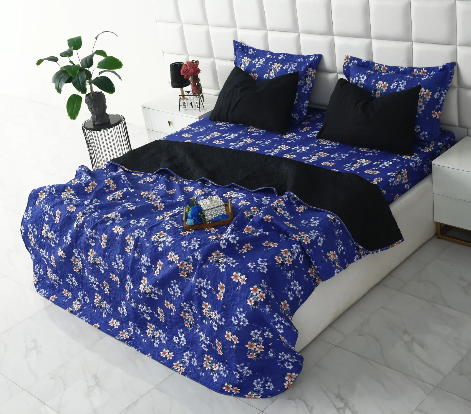6 PCs Printed Bed Spread Set-Phlox - Image 2